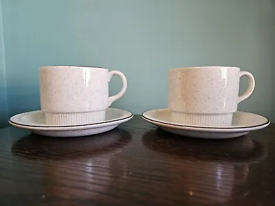 Buy 2 Poole Pottery Oatmeal Parkstone  Cups And Saucers Free P&p  • 7£