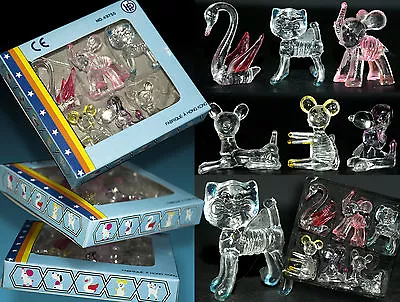 Buy 6 Crystal Pets Glass Imitation Animals 70er Boxed Swan Cat Dog Elephant Maus • 10.25£