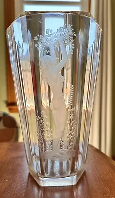 Buy Orrefors Nils Landberg Engraved Art Nude Glass Vase Circa 1930s • 77.21£