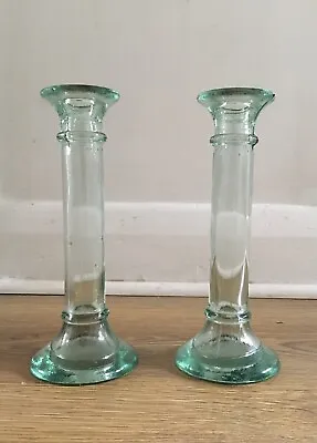 Buy Pair Of Vintage Glass Candlesticks  • 9.99£
