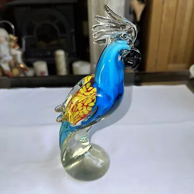 Buy  DFGDFG Hand Blown Glass Parrot Figurine Hand Made Crystal Animal Sculpture • 25£