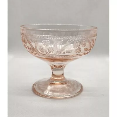 Buy 1930s Cloverleaf Pink Hazel-Atlas Sherbet Glass • 11.38£
