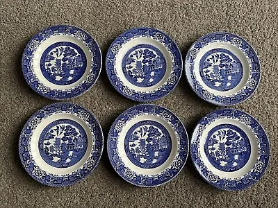 Buy Set Of 6 Woods Ware Willow Pattern Side Plates 6.5” • 9.99£
