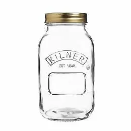 Buy Kilner Preserve Jar 1 Litre Screw Lid Jam Chutney Pickle Glass Honey Pot Storage • 6.99£