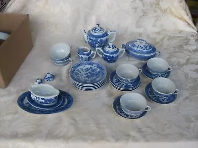 Buy Vintage 26 Pc Childs Blue Willow Dinnerware Set Made In Japan • 71.04£
