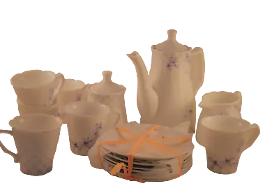 Buy Purple Floral China Tea Set Traditional Pot And Cups • 72.05£