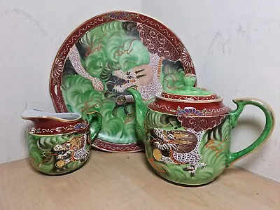 Buy Genuine Samurai China Made In Japan Pat 105885 Hand Painted Embossed Set Teapot • 38£