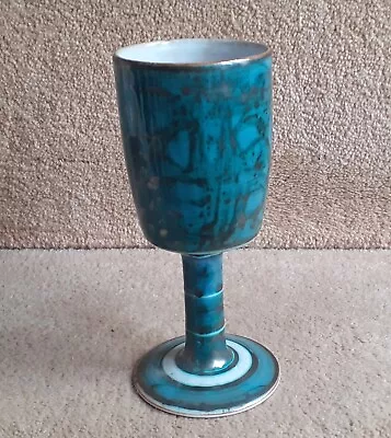 Buy Green Blue Lustre Tin Glaze Goblet Edgar Campden @ Aldermaston Pott Caiger-Smith • 50£