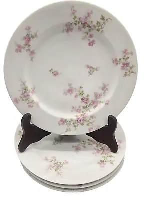 Buy Set Of 4 Vintage Haviland France Limoges Bone China Pink Floral Luncheon Plates • 28.94£