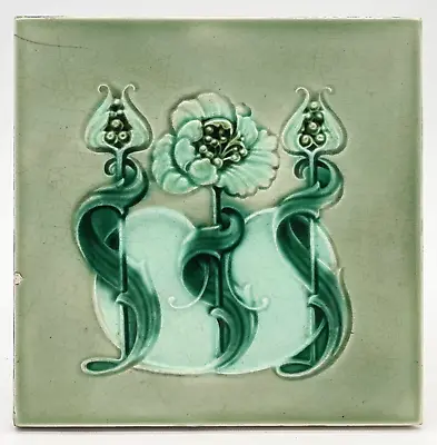 Buy Art Nouveau Fireplace Tile Floral Design Alfred Meakin Ltd. C1905 AE1 • 35£