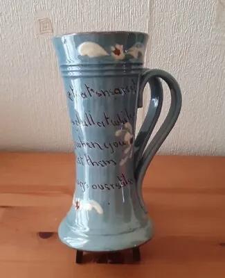 Buy Exeter Art Pottery Double Handled Blue Motto Ware Tankard • 20£