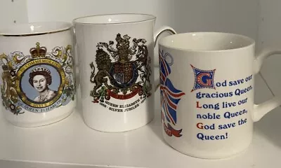 Buy Job Lot Of Royal Commemorative Ware - 3 Mugs From Silver Jubilee • 15£