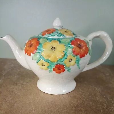 Buy Vintage, Arthur Wood ART DECO Cream With Hand Painted Flowers Teapot, 2 Pints  • 7.95£