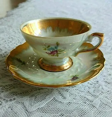 Buy Antique Bavarian Porcelain Pearl Espresso Sammeltasse Demitasse Cup & Saucer • 8.99£
