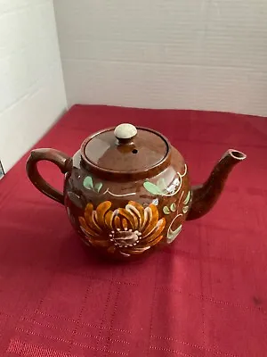 Buy Vintage Price Kensington Teapot Brown Betty Floral Folk Art Made In England • 35.44£