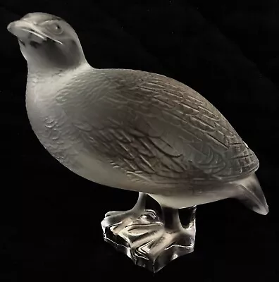 Buy Lalique Frosted Crystal 5 1/2” Quail,  Perdrix Inquiete”, Bird Sculpture. • 312.24£