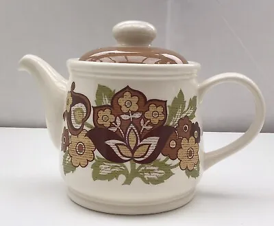 Buy Vintage Sadler Teapot Brown / Beige/ Green Floral Design 1960s /1970s Retro Used • 6.50£