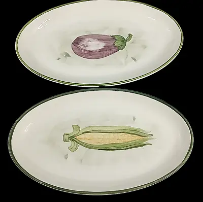 Buy Jersey Pottery 2 Vintage Oval Serving Dishes Plates Hand Painted English Channel • 23.93£