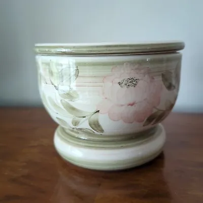 Buy Vintage Jersey Pottery Green Floral Rose Bowl Flower Frog Vase VGC 9cm/11.5cm • 15£