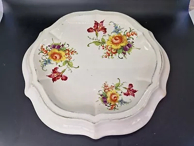 Buy Antique S Johnson Ltd Burslem Brittania Pottery Cake Stand Floral Design • 10£