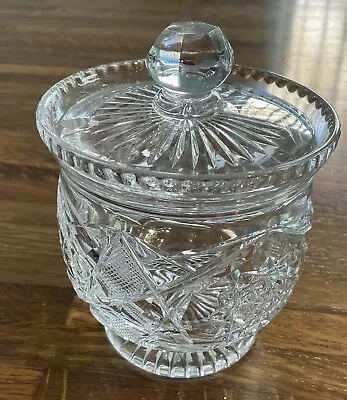 Buy Cut Glass Lead Crystal Glass Preserve Jar Without Spoon • 15£