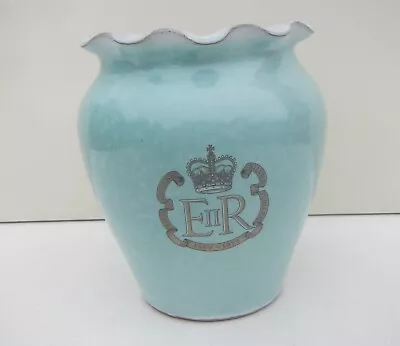 Buy Queen Elizabeth Silver Jubilee Pottery Vase - RJL Newick • 6.99£