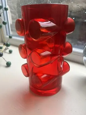 Buy Riihimaki Erkkitapio Siiroinen Red Glass Pablo Vase Pop Art • 185£