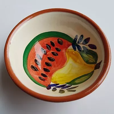 Buy Ceramic Art Pottery Bowl 12cm Fruit Pear Watermelon Hand Painted Mediterranean • 16.50£