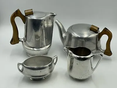 Buy Vintage Picquot Ware 4 Piece Set J6 Teapot, Hot Water Jug, Milk & Sugar Bowl • 29.99£