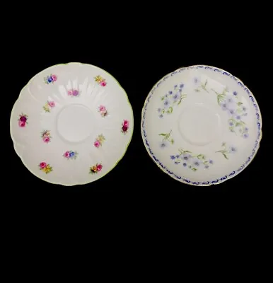 Buy Shelley China Made In England Two Different Patterned Saucers  • 16.11£