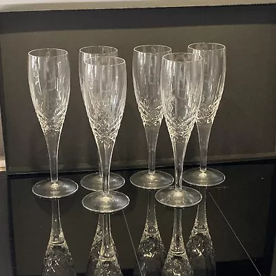 Buy 6 X Royal Doulton Dorchester Champagne Prosecco Flutes Glasses Signed & Boxed • 65£