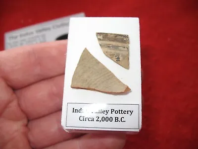 Buy Indus Valley 1500 B.C. Patterned Painted Pottery Shard Fragment Display Case #5 • 15£