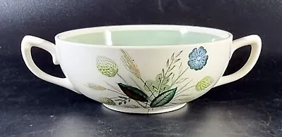 Buy Woodsware Clovelly Wood & Sons Soup Cup Floral Design Green Rim Two Handled  • 8.72£