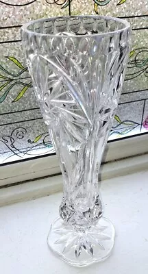 Buy Elegant Tall  Slim Cut Glass Vase • 7.50£