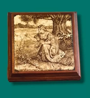 Buy Antique Minton China Works Framed Tile, Sepia Country Life, William Wise 1880s • 35£