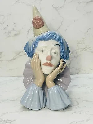 Buy Lladro 1981 Spain 5129 Jester Head Sad Clown Bust Porcelain Figurine • 192.22£