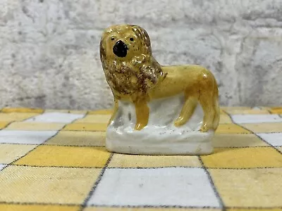 Buy Antique Miniature Staffordshire Lion Cat  3 1/4  Classic Standing Lion • 38.42£