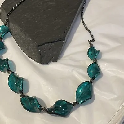 Buy M&S Necklace Green Glass Up To 22 Inch Long Fashion VGC • 14.99£