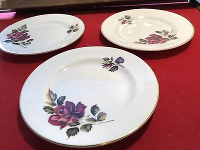 Buy Three Royal Grafton Side Plates Rose Pattern • 8£