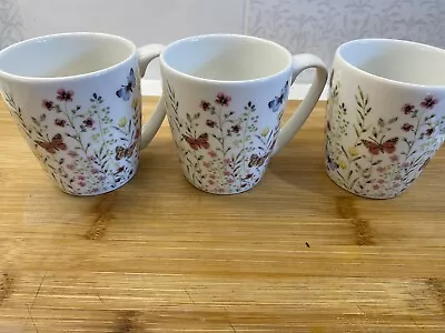 Buy Queens Aquarelle Mug Butterfly Watch Fine China X 3 • 15.99£