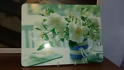 Buy Placemats Set Of 6 Feat. Cornishware Jug + Teapot With  Pale Flowers + Linen VGC • 10£