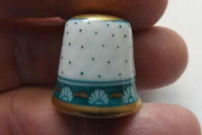 Buy Herend Hungary China Hand Painted Thimble Green Design 2cms (1618) • 49.99£