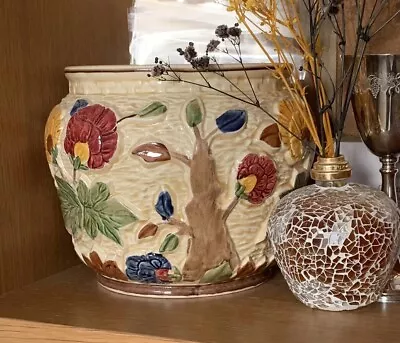 Buy Tony Wood Indian Tree Handpainted Floral Plant Pot Vase Decor • 10.99£