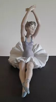 Buy Nao Lladro Porcelain Large Figurine, Young Woman Ballerina Sitting In Pose • 28£