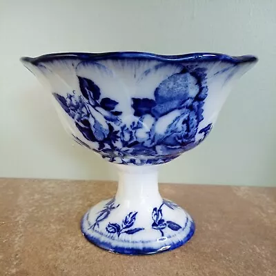 Buy Vintage Victoria Ironstone, Flow Blue Decorative Vase, Flower Arranging, 19.5cm • 9.95£