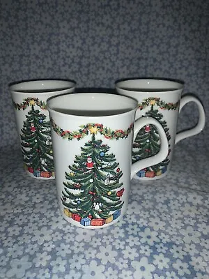 Buy 3 X Roy Kirkham Fine Bone China Christmas Tree Mugs / Cups     VGC.      #G3 • 27£