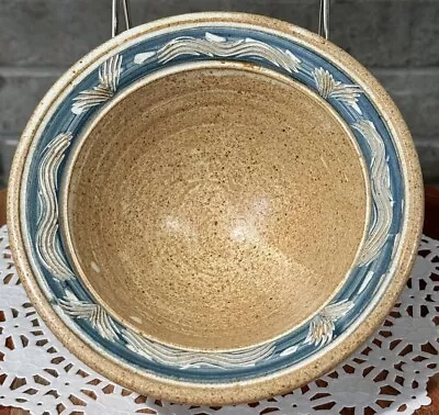 Buy Signed Art Pottery Brown/Blue Unique Design Small Candy Dish / Bowl • 14.17£