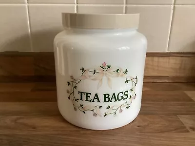 Buy Eternal Beau Candlelight Milk Glass Large Tea Bag Storage Canister Screw Lid Jar • 7.99£