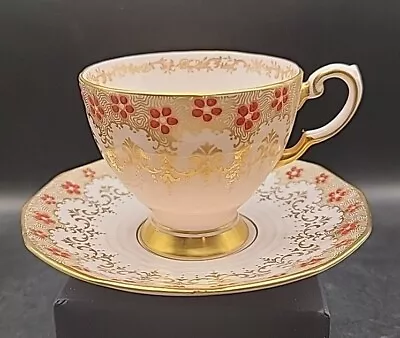 Buy Vintage Tuscan Fine English Bone China Porcelain Cup And Saucer Red Floral Dec. • 56.92£