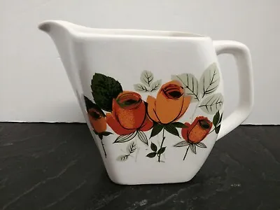 Buy Lord Nelson Pottery Gold-Brown Roses Pitcher ENGLAND Retro Design EUC • 14.22£